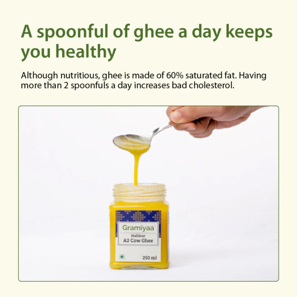 GRAMIYAA | Kangeyam A2 Cultured Cow Ghee (250ml) - Image 2